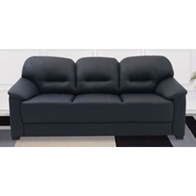 Croma Leatherette 3 Seater Sofa in Dark Blue Color