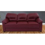 Croma Leatherette 3 Seater Sofa in Cherry Color