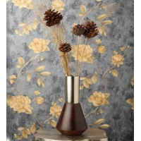 Matt Gold and Black Aluminum Deidra Table Vase