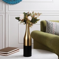 Black and Gold Champagne small  Bottle Vase