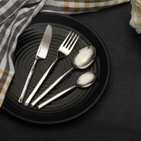 Artisan Dot Hammered Silver Cutlery Set of 24