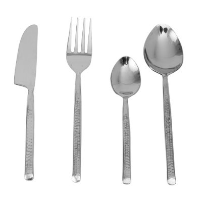 Artisan Dot Hammered Silver Cutlery Set of 24