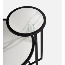 Dual Marble Side Table (Black)