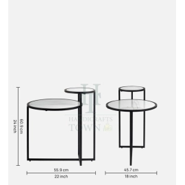 Dual Marble Side Table (Black)