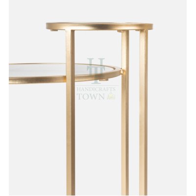 Dual Marble Side Table (Golden)