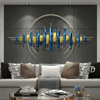 Blue & Gold Abstract Metal Wall Art