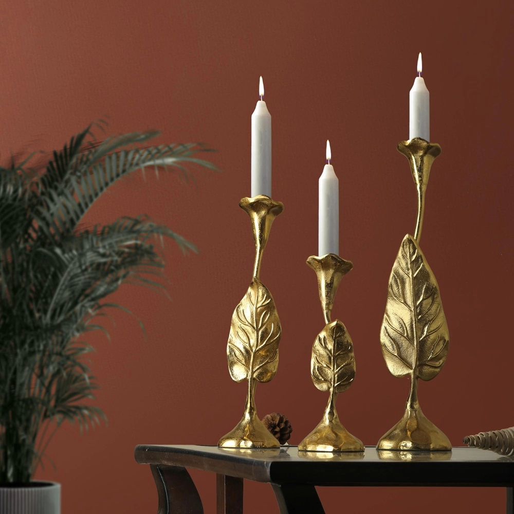 Jules Set of 3 Candle holders Gold