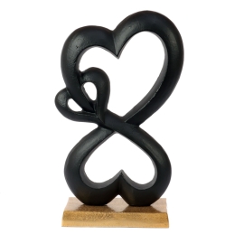 Family Heart Gold Base Small Sculpture