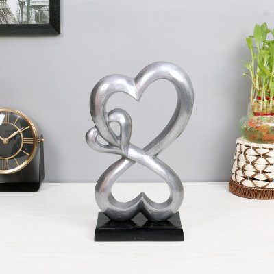 Family Heart Black Base Small Sculpture