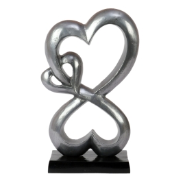 Family Heart Black Base Small Sculpture