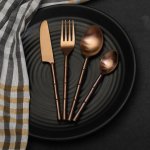 Bamboo Elegance Copper Cutlery Set of 16