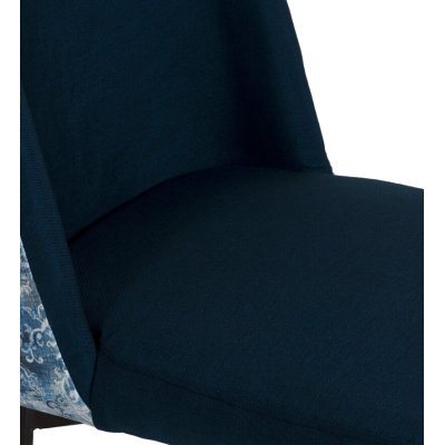 Emil Fabric Dining Chair In Dark Blue Colour image