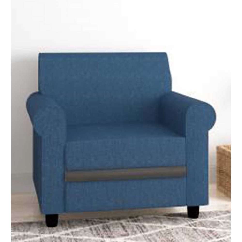 Elias Fabric 1 Seater Sofa in Blue Color