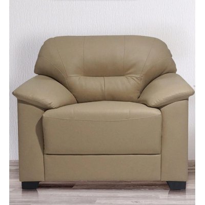 Croma Leatherette 1 Seater Sofa in Light Beige Color