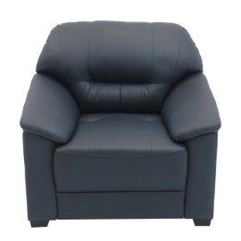 Croma Leatherette 1 Seater Sofa in Dark Blue Color