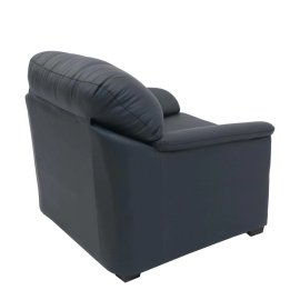 Croma Leatherette 1 Seater Sofa in Dark Blue Color