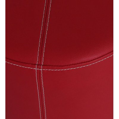 Douglas Leatherette Pouffe in Red Colour image