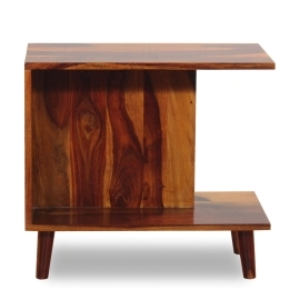 Inge Solid Wood End Table in Walnut Finish