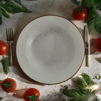 Beige & Brown Pasta Plate