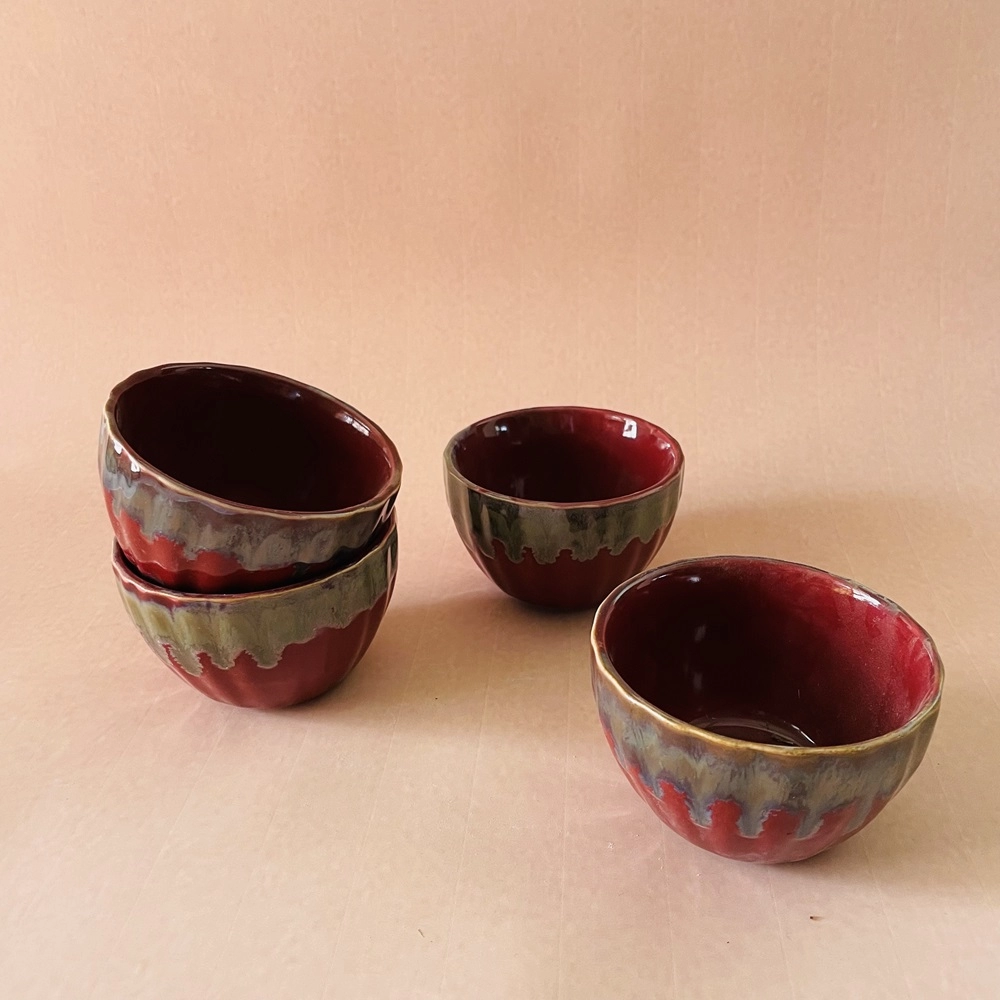 Red Sweet Bowls - Pack of 4 