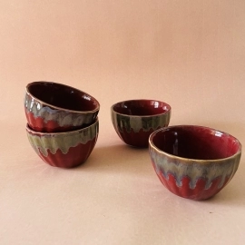 Red Sweet Bowls - Pack of 4 