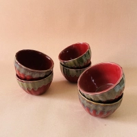 Red Sweet Bowls - Pack of 6 