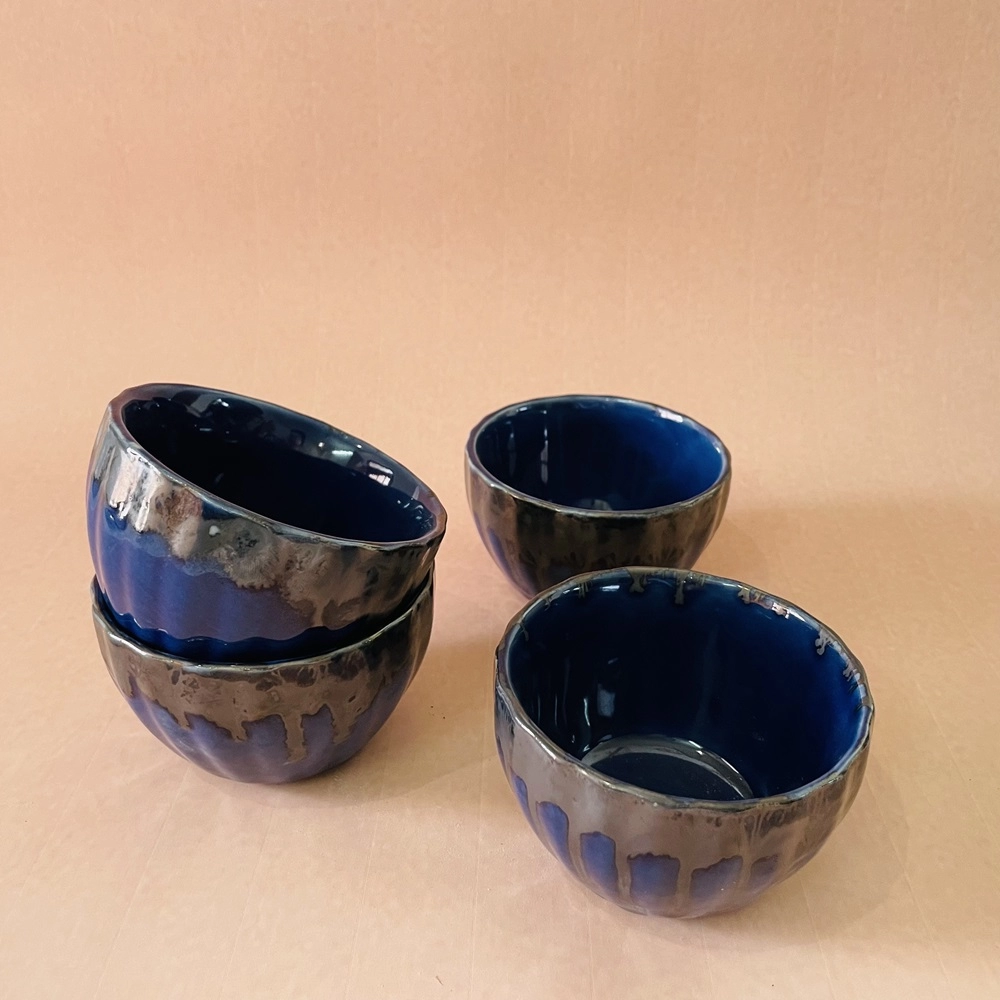 Deep Blue Sweet Bowls -Pack of 4