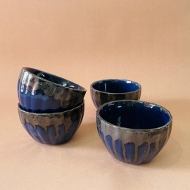 Deep Blue Sweet Bowls -Pack of 4