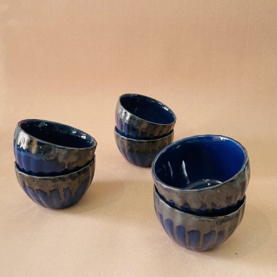 Deep Blue Sweet Bowls -Pack of 6