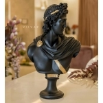 Greek Apollo Bust Sculpture Black