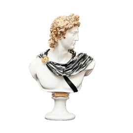 Greek Apollo Bust Sculpture White