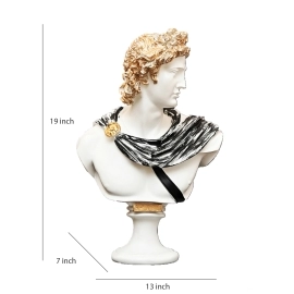 Greek Apollo Bust Sculpture White