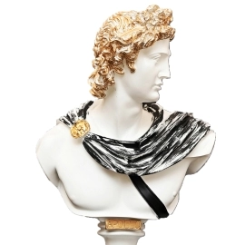 Greek Apollo Bust Sculpture White