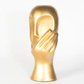 Fancy Face Vase Golden