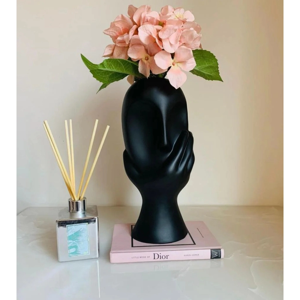 Fancy Face Vase Black