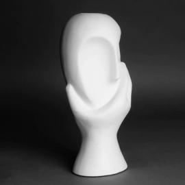 Fancy Face Vase White