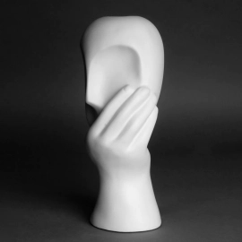 Fancy Face Vase White