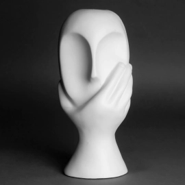 Fancy Face Vase White