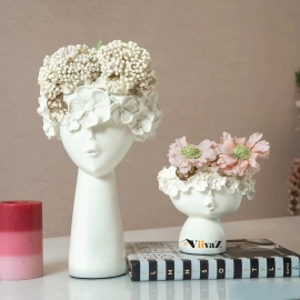 Adorable Tiara Vases Off White Set of 2