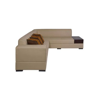 Alden Leatherette LHS Sectional Sofa in Beige Colour image