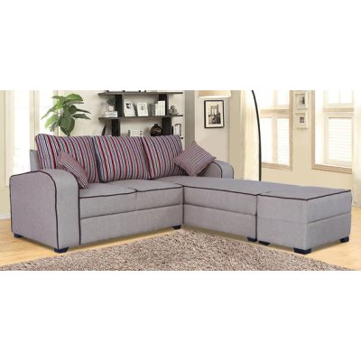 Alex Fabric LHS Sectional Sofa in Light Brown Colour