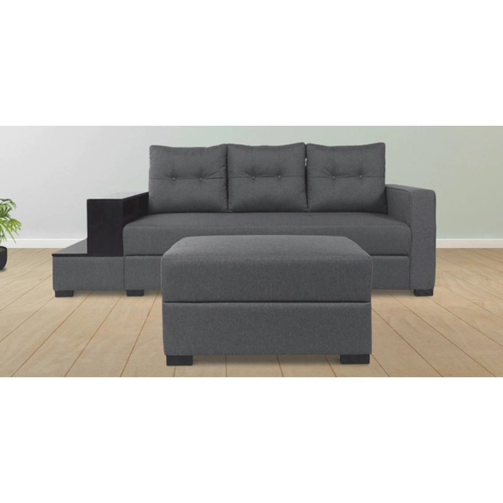 Alora Fabric 3 Seater Sofa in Grey Colour