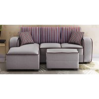 Alex Fabric RHS Sectional Sofa in Light Brown Colour