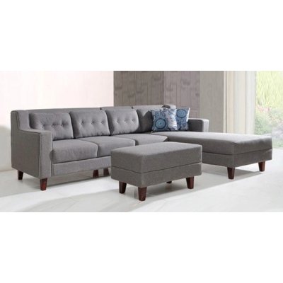 Alonis 6 Seater RHS Sectional Sofa In Ottoman Grey Colour image