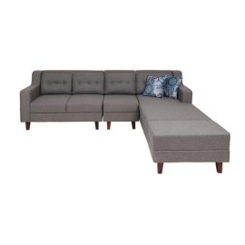 Alonis 6 Seater RHS Sectional Sofa In Ottoman Grey Colour