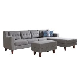 Alonis 6 Seater RHS Sectional Sofa In Ottoman Grey Colour