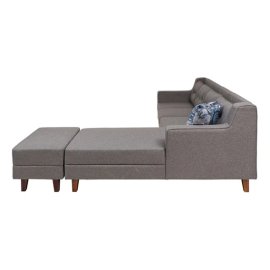 Alonis 6 Seater RHS Sectional Sofa In Ottoman Grey Colour