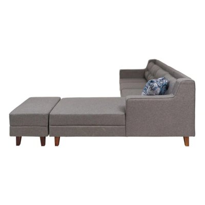 Alonis 6 Seater RHS Sectional Sofa In Ottoman Grey Colour image