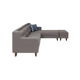 Alonis 6 Seater RHS Sectional Sofa In Ottoman Grey Colour