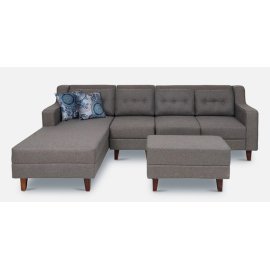 Alonis 6 Seater LHS Sectional Sofa In Ottoman Grey Colour